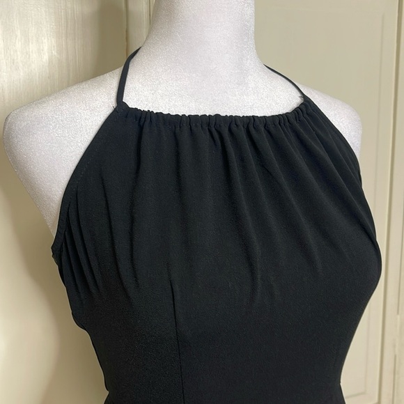 OPEN EDIT Women's Black Halter Top Cut Out Back Jumpsuit Size M - Picture 5 of 11